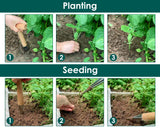 Dibber Garden Tool Hand Held Seed Planter Tool with 5 Inches Measuring Scale, Easy Grip Wooden T-handled Dibbler Gardening Tool