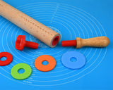 Rolling Pin with 4 Adjustable Thickness Rings 13.6 Inch Rolling Oin Marked with Inch for Baking, Dough, Cookie,Cake,Fondant, Pizza, Pie Crust