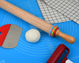 Rolling Pin with 4 Adjustable Thickness Rings 13.6 Inch Rolling Oin Marked with Inch for Baking, Dough, Cookie,Cake,Fondant, Pizza, Pie Crust