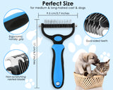 DS. DISTINCTIVE STYLE  Undercoat Rake for Dogs and Metal Dog Comb Dog Grooming Brush Cat Deshedder Double Sided Pets Deshedding Tool