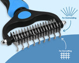 DS. DISTINCTIVE STYLE  Undercoat Rake for Dogs and Metal Dog Comb Dog Grooming Brush Cat Deshedder Double Sided Pets Deshedding Tool