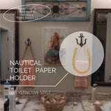 Nautical Toilet Paper Holder Beach-themed Wall-Mounted Anchor Rope Hand Towel Holder for Bathroom Lake House Decor