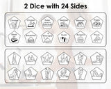 2 Pieces Date Night Dice Set, 1 Couple & 1 Food Decision Dice for Couples, Perfect for Date Nights, Anniversaries, Couple Gifts - Wooden