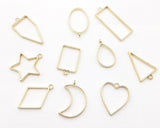 Open Bezels for Resin 30 Pieces Alloy Geometric Shapes Bezel Pendant