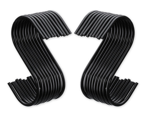 20 Pieces S Shape Hanging Hooks - Black