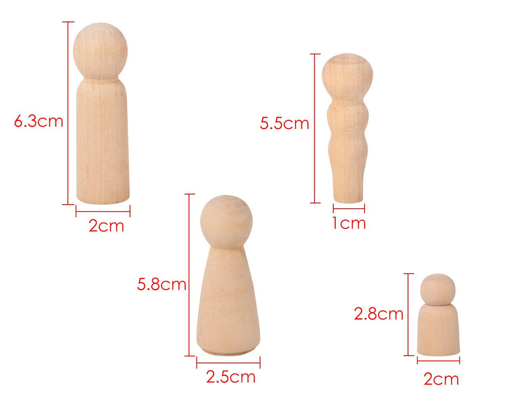 Wooden Peg Doll Set of 40 Wooden Figure
