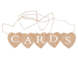 Cards Banner Heart Shaped Jute Burlap Banner