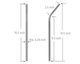 Reusable Stainless Steel Drinking Straws with 2 Cleaning Brushes