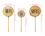 Wedding Cake Topper 3 Pieces Mr & Mrs Cake Decoration for Wedding Cakes