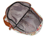 Floral Print Canvas Backpack - White
