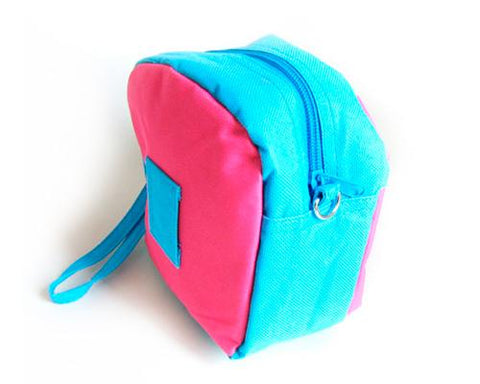 Colorful Zipper Camera Pouch for Fujifilm Instax Mini - Pink & Blue