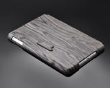Wooden Series iPad Mini Flip Leather Case - Gray