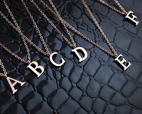 18K Gold Plated Personalized Initial Letter Pendant Necklace - A-Z