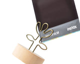 2" Paper Photo Clip Memo Card Wood Base Holder Table Decor - Flower