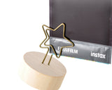 2" Paper Photo Clip Memo Card Wood Base Holder Table Decor - Star