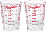 Shot Glass 2 Pieces 30ml Scaled Measuring Cups for Liquid