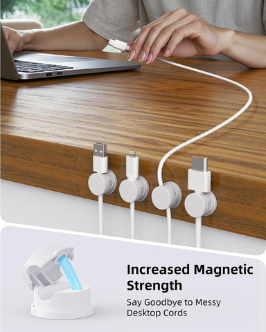 Magnetic Cable Clips Rotating Cord Holder 8Pack