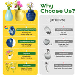 Fridge Magnets Mini Ceramic Vases 8 Pack