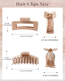 Silicone Hair Claw Clips Pack of 4