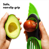Avocado Slicer 3-in-1 Splits Pits Slices - Green