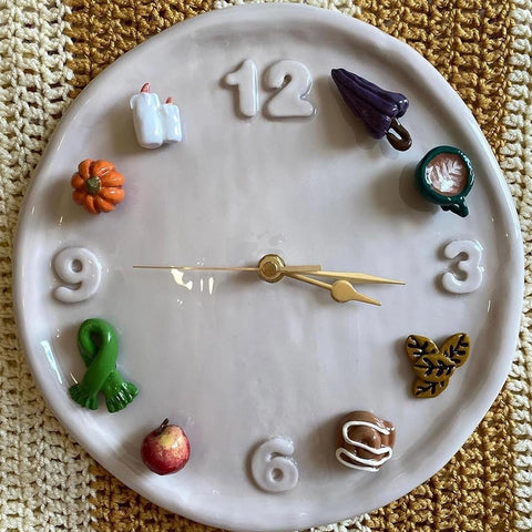 Magnetic Seasonal Wall Clock 8in Battery Operated