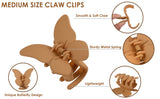 Butterfly Claw Clip Set of 4 Hair Clips for Thin Hair Matte Color Medium Claw Clips