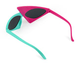 80s Glasses Pink and Green Party Sunglasses