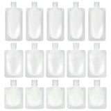 Travel Pouches for Toiletries Set of 15 Pieces - 30 ml/50 ml/100 ml Portable Travel Liquid Pouch Squeeze Refillable Travel Containers for Shampoo, Conditioner, Lotion and Soap Liquids