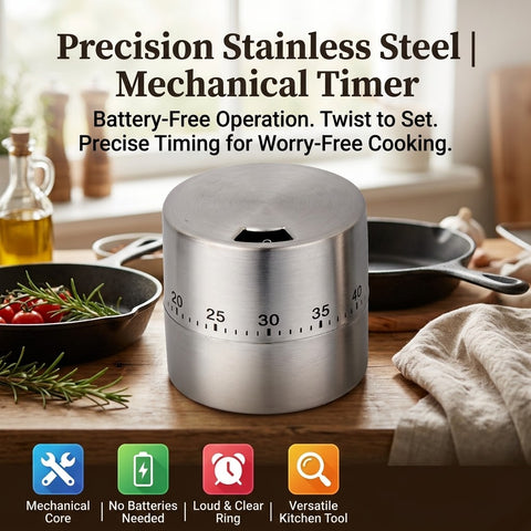Stainless Steel 60 Minutes Kitchen Rotating Cooking Timer