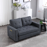 DS. DISTINCTIVE STYLE Pull Out Sofa Bed 55 Inch Width Convertible Sleeper Sofa Couch with Pullout Bed 2-in-1 Floor Futon Sofa Bed with Side Pockets