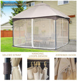 Outdoor Canopy Gazebo Tent 10x12 Feet Heavy Duty UPF 50+ Softtop Waterproof Outside Gazebo with Sunshade Curtains