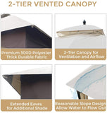 Outdoor Canopy Gazebo Tent 10x12 Feet Heavy Duty UPF 50+ Softtop Waterproof Outside Gazebo with Sunshade Curtains