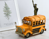 Handcrated Metal School Bus Retro Classic Vehicle Desk Decor