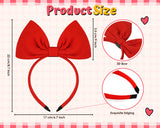 TressArm Red Bow Hair Band Headband Headdress, Hair Accessories for Party and Cosplay