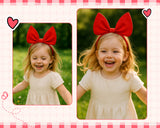 TressArm Red Bow Hair Band Headband Headdress, Hair Accessories for Party and Cosplay