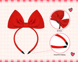 TressArm Red Bow Hair Band Headband Headdress, Hair Accessories for Party and Cosplay