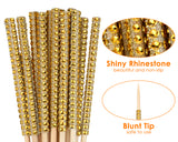 Candy Apple Sticks 36 Pieces Bling Candy Apple Bamboo Skewers with Rhinestones Diamond Mesh Wrap for Fruit Treats, Pop Bar, Dessert Table, Tea Party and Birthday Wedding