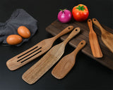 Wooden Spurtle Kit 5 Pieces Wood Spoons Kitchen Tools
