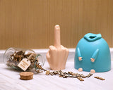 Smiling Middle Finger Statue Funny Desk Decor for Men, Women, Home Decor and Gifts