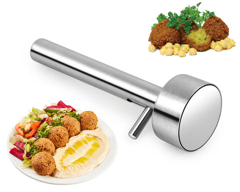 Falafel Scoop Meatball Maker Stainless Steel Professional Falafel Mold, Easily Scoop and Drop Falafel, Meatballs and More