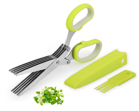 Herb Cutter Scissors with 5 Blades Shears and Cover Cool Sharp Kitchen Gadgets