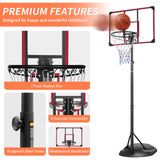Basketball Hoop Outdoor Portable Basketball Goal System Stand Height Adjustable 7.5ft - 9.2ft with 32 Inch Backboard and Wheels