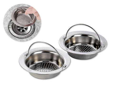 2 Pcs 4.33 Inches Stainless Steel Basket Strainer for Kitchen Sink