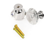 8 pieces Diamond Shaped Cabinet Knobs with Screws - Transparent