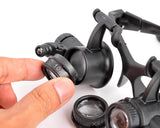 LED Embedded Jewelry Magnifier Glasses Loupe with 4 Pairs of Lens