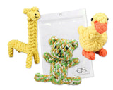 3 Pcs Durable Dog Chew Toys Pet Dog Toy Set - Giraffe, Bear and Duck