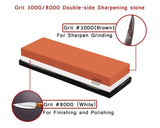 3000 / 8000 Grit Knife Sharpener Stone - Brown and White