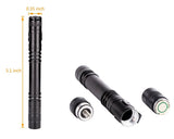 3W 180 Lumen LED Torch Light Pen Shape LED Flashlight with Clip - Black