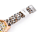 Trendy Leopard Silicone Band Dress Analog Wrist Watches for Women Girl