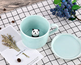 3D Cute Animal Ceramics Coffee Cup with Lid